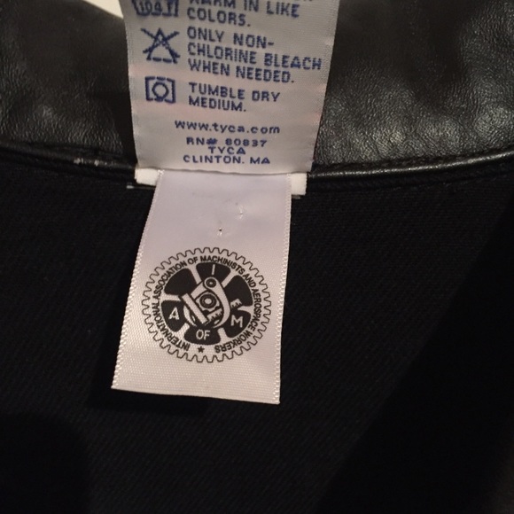 United States Air Force Army Denim Leather Jacket - Picture 4 of 4